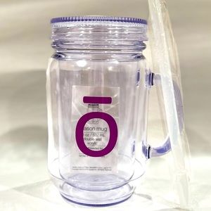 NEW Doterra Logo Mason Mug Double Wall Acrylic with Threaded Lid and Straw 18 oz